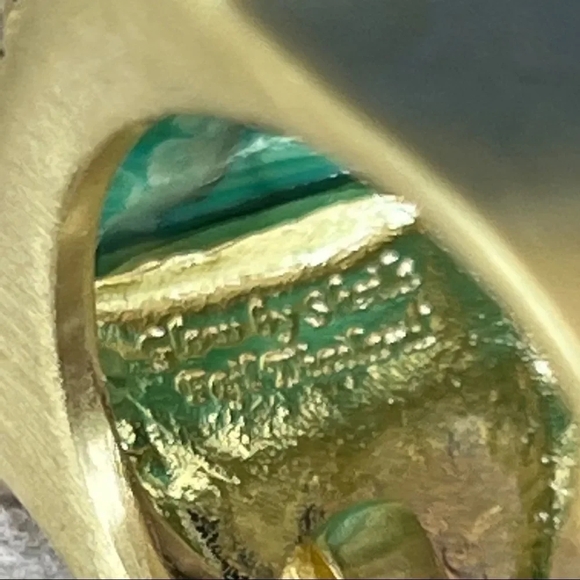 Faceted Turquoise 18k Gold Sheila Fajl GLOW Masterpiece Statement Ring Size 10 - Picture 9 of 15